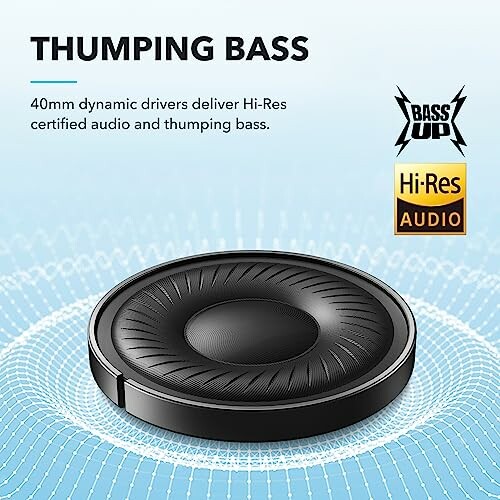 Hi-Res audio speaker with thumping bass and 40mm dynamic drivers.